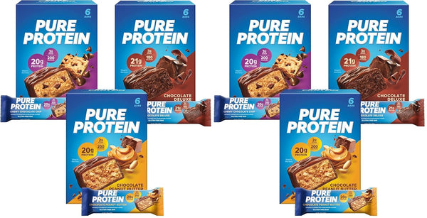 Pure Protein Bars Variety Pack, High Protein, Low Sugar, Gluten Free, 18 Count