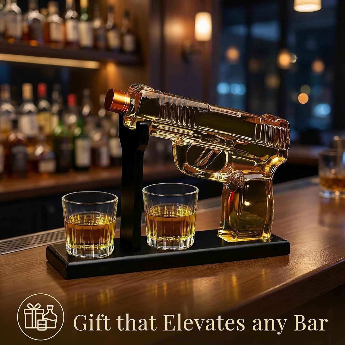 Whiskey Decanter Set with 2 Shot Glasses – Valentine's Gift, Retirement & Birthday Gift for Him – Gift for Men Who Have Everything – Dad, Husband, Groomsmen – Scotch, Bourbon, Liquor, Vodka Dispenser