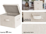 StorageWorks Fabric Storage Bins with Lid, Decorative Storage Boxes for Shelves and Closets