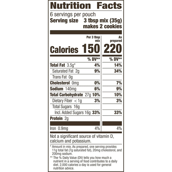 Betty Crocker Chocolate Chip Cookie Mix, 7.5 oz, Pack of 9, Makes 12 Cookies