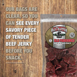 Old Trapper Beef Jerky, 8 Ounce Bag, Tender Meat Snacks for Lunches or Between Meals