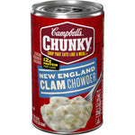 Campbell's Chunky New England Clam Chowder Soup, 18.8 Oz Can, Microwavable, 12 Grams Protein