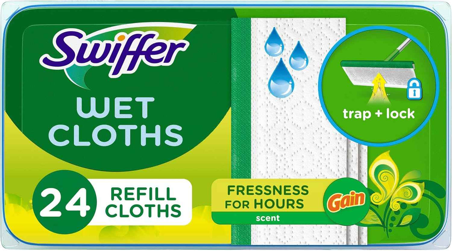 Swiffer Sweeper Wet Mopping Cloth Multi Surface Refills, Mops for Floor Cleaning, Febreze Lavender Scent, 36 Count