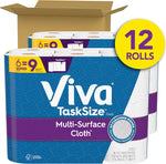 Viva Multi-Surface Cloth Paper Towels, Task Size, 12 Super Rolls (2 Packs of 6), 81 Sheets Per Roll
