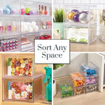 Stackable Clear Plastic Organizer Drawers for Cosmetics and Beauty Supplies