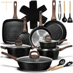 EWFEN 25 Pcs Nonstick Ceramic Cookware Sets, Healthy Non-Toxic, Induction Compatible, Cooking Set