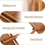 Teak Dish Drainer Rack Collapsible 2 Tier Dish Rack for Kitchen Countertop