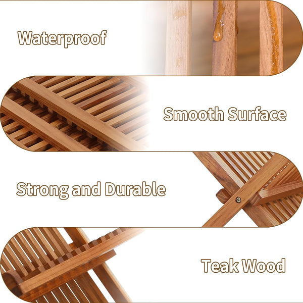 Teak Dish Drainer Rack Collapsible 2 Tier Dish Rack for Kitchen Countertop