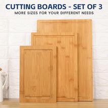 Hiware 3-piece Bamboo Cutting Boards for Kitchen