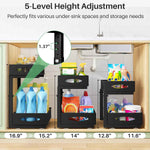 stainless steel under sink organizer with 2 tier pull out cabinet basket mesh sliding drawers