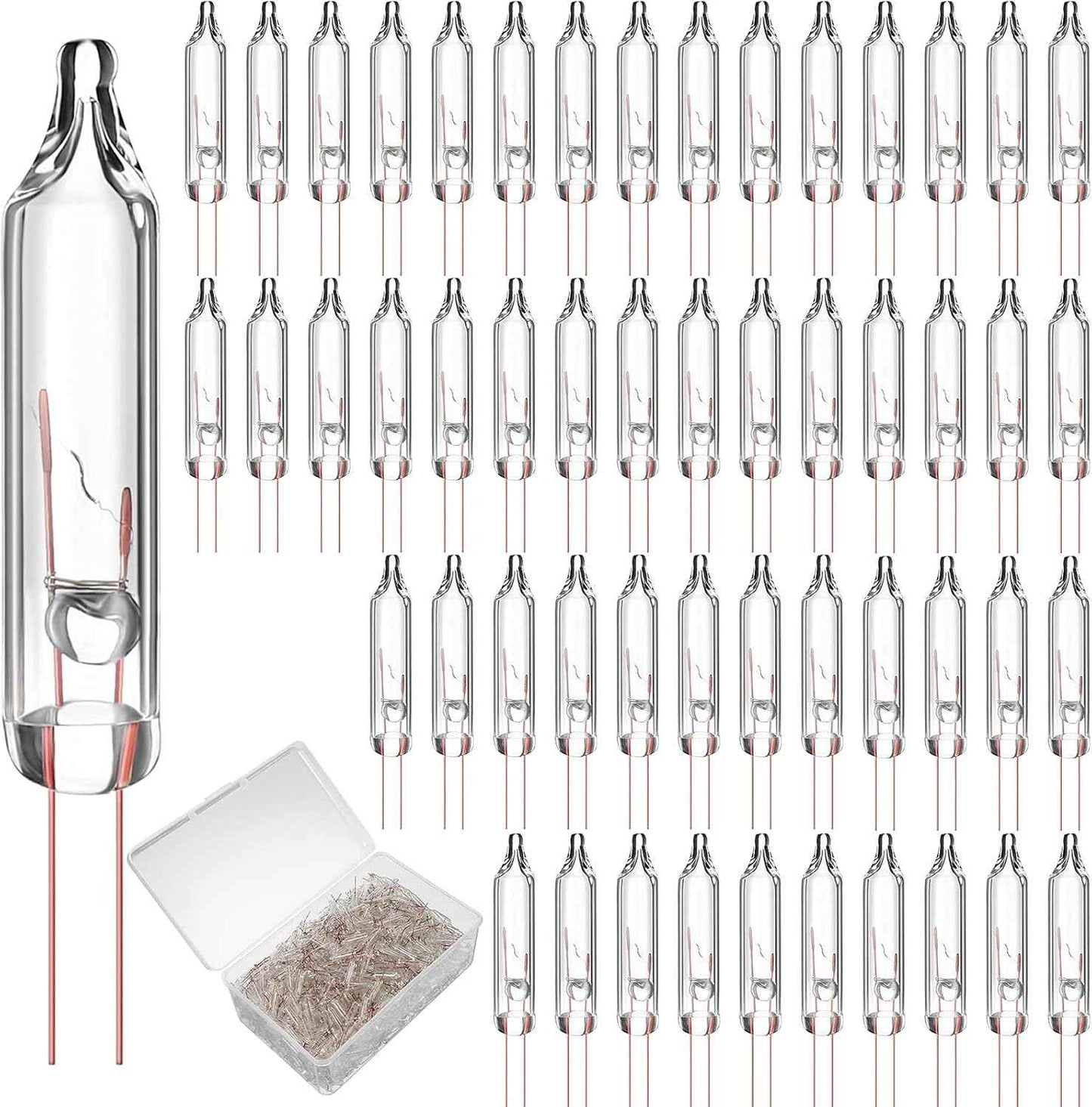 Mudder 100 Pcs Mini Christmas 2.5 Volt Replacement Light Bulbs for Christmas Trees Decorative Light Supplies Indoor Outdoor Xmas Decor, 0.17 Ampere, 0.42 Watt (Clear)