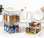 Clear Stackable Storage Bins with Lids for Pantry Organizer and Storage