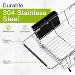 Stainless Steel Dish Drying Rack for Kitchen Sink with Utensil Holder