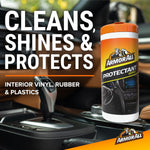Armor All Protectant, Glass and Cleaning Wipes, Wipes for Car Interior and Car Exterior, 30 Count Each (Pack of 3)