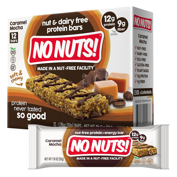 No Nuts! Chocolate Chip Protein Bars, 100% Nut-Free, Vegan, Gluten-Free, Non-GMO, Organic, Kosher, 12 Count