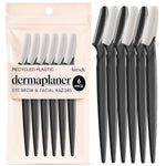 kitsch dermaplane razor for women face - black, 12 pc set - exfoliating facial razor for smoother skin