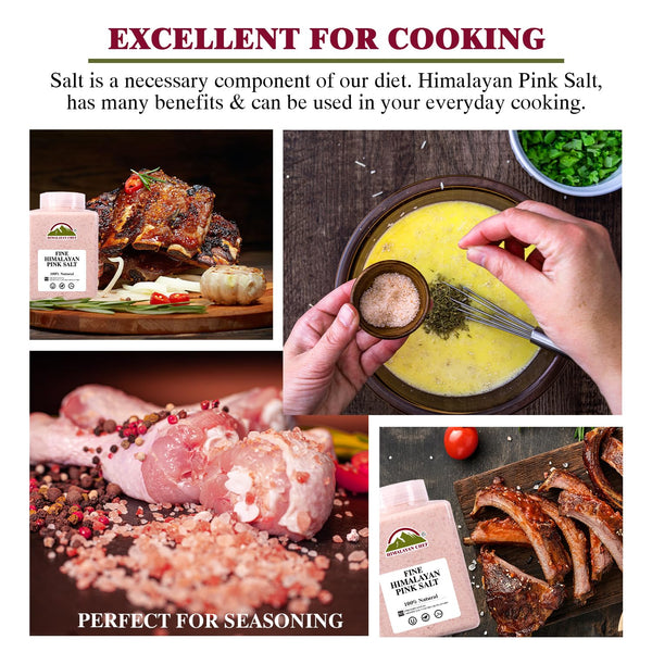 himalayan chef pink himalayan salt, fine grain, 5 lbs, plastic jar, pure, natural, kosher, non-gmo, mineral-rich