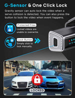navycrest 4k dual dash cam front and rear with 64gb card, built-in 5g wifi, gravity sensor