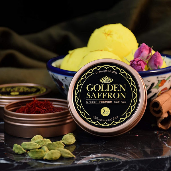 Golden Saffron, Finest Pure Premium All Red Saffron Threads Grade A+ Super Negin, Non-GMO Verified 2.0 Grams