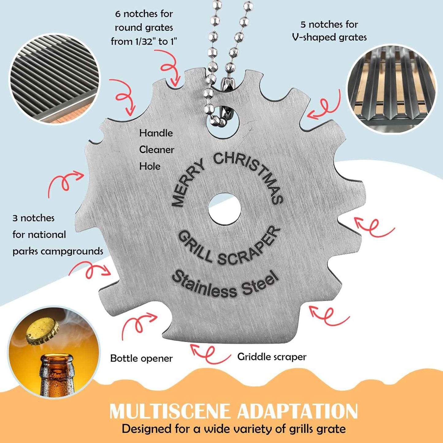 Grill Scraper Stocking Stuffers for Adults Men Women Gifts Teens Gift for Men Who Have Everything Dad Christmas Mom Grandma Grandpa Him Her Stuffer Husband Ideas Boyfriend Father Kitchen Gadgets