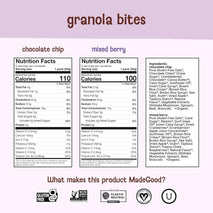 MadeGood Granola Bites Chocolate Chip & Mixed Berry Variety Pack, 28 Count, Gluten Free and Organic Snacks