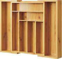 Bamboo Expandable Silverware Drawer Organizer for Kitchen Utensils and Storage