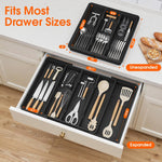 Large Silverware Organizer for Kitchen Drawers, Expandable Utensil Drawer Organizer