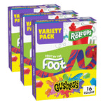 Fruit Roll-Ups, Fruit by the Foot, and Gushers Variety Pack, 16 Pouches, 10.2 oz, Gluten Free