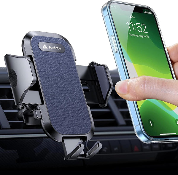 andobil 2026 Upgraded Car Phone Holder Mount for Vent, Military Sturdy Metal Clip Air Vent Phone Holder for Your Car Easy Used Cell Phone Car Mount for iPhone 17 Pro Max 15 14 13 Samsung S26 S25