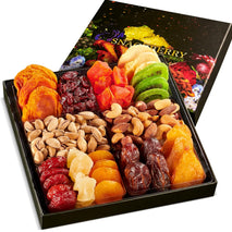 Dried Fruit and Nut Gift Basket Arrangement Platter for Snacking