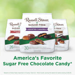 russell stover sugar free assorted caramels in chocolate, 15.3 oz. bag, made with stevia extract, no added sugar