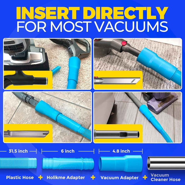 Holikme 2-piece dryer vent cleaner kit with lint vacuum attachment and flexible brush