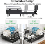 Expandable Stainless Steel Dish Drying Rack for Kitchen Counter