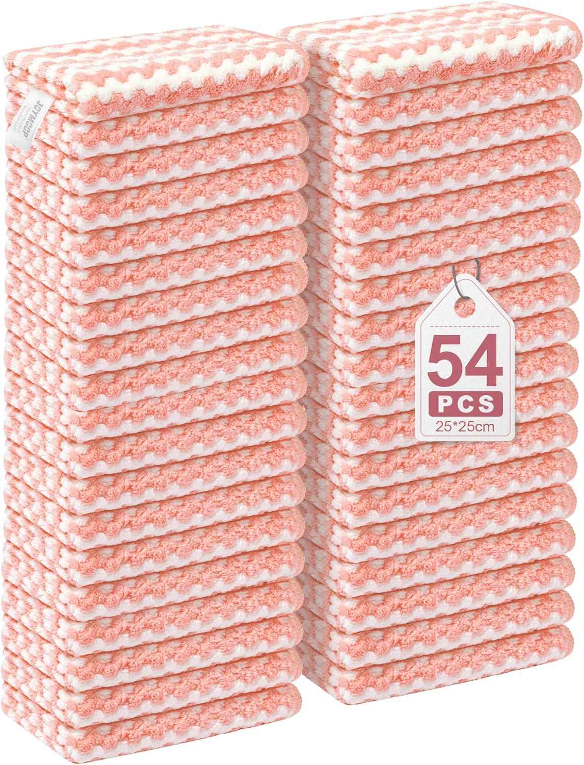 JOYMOOP 18 Pack Microfiber Cleaning Cloth, Kitchen Towels for Dish Drying Washing, Absorbent Streak Free Lint Free Rags for Cleaning, Reusable and Washable Towels - 10" x 10"