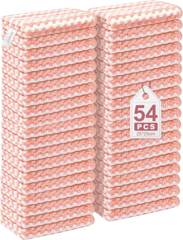 JOYMOOP 18 Pack Microfiber Cleaning Cloth, Kitchen Towels for Dish Drying Washing, Absorbent Streak Free Lint Free Rags for Cleaning, Reusable and Washable Towels - 10" x 10"