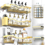 Shower Caddy Adhesive Shower Organizer 7-Pack, Rustproof Stainless Steel Bathroom Shelves, Large Capacity No-Drill Rack Storage Accessories with Soap Dish Toothbrush Holder &24 Hooks Home Decor