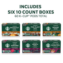 Starbucks K-Cup Coffee Pods Variety Pack 60 Count Keurig Compatible