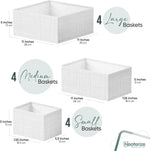 12-piece drawer organizer set for nursery, bedroom, and closet storage