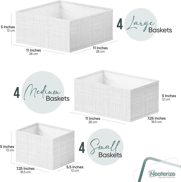 12-piece drawer organizer set for nursery, bedroom, and closet storage