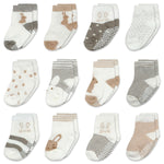 Mother's Choice Organic Cotton Baby Socks 0-6 Months, 12 pairs, Soft, Cozy, and Gentle Socks for Infants Girls and Boys
