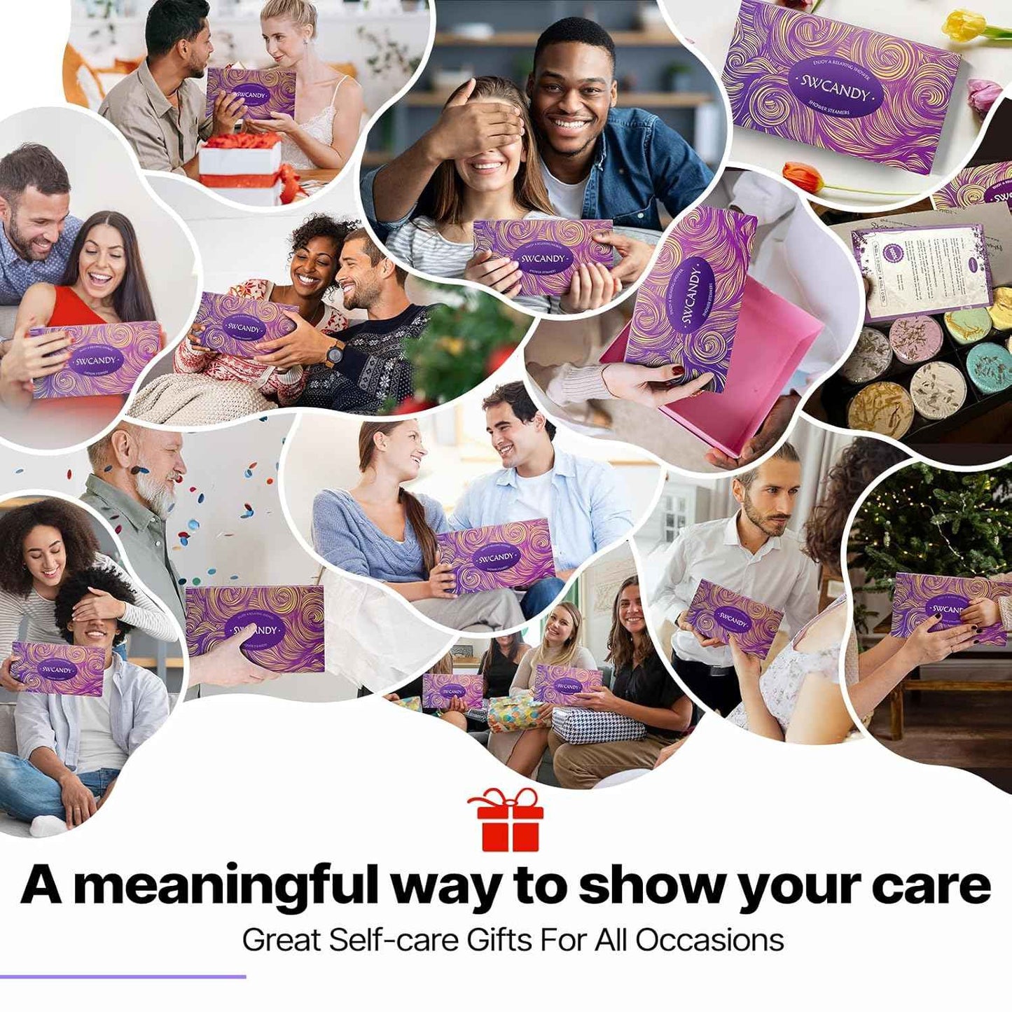 Shower Steamers Aromatherapy Birthday Gifts for Women - SWCANDY 8 Pcs Valentines Day Decorations, Her Mom Adults Men Him Teen Self Care with Natural Essential Oils Relaxation Home SPA Travel Holidays | Aromatherapy, Birthday Gifts, 8 Pcs, Stocking Stuffer