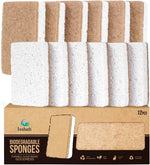 Isshah Plant-Based Kitchen Sponges - FSC Certified and PETA Approved, Natural, Eco-Friendly, Biodegradable Sisal Hemp Sponges for Dishes, Cleaning Sponge for Kitchen, Bathroom, Household - 12 Count