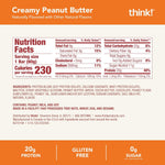 think! protein bars, high protein snacks, gluten-free, kosher-friendly, creamy peanut butter, 20g protein, 12-count pack