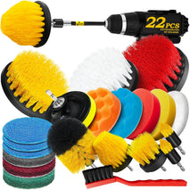 Holikme 22-piece drill cleaning attachment set, car polishing pad kit, wax applicator pad, and cleaning supplies