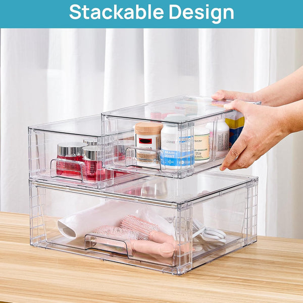 Vtopmart Stackable Storage Drawers for Bathroom and Home Organization