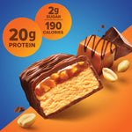 Pure Protein Chocolate Peanut Caramel Bars - 20g Protein, 3g Sugar, 190 Calories, 12 Count, Gluten Free