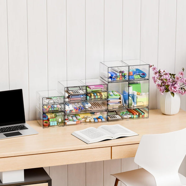 Clear Stackable Storage Drawers for Organizing and Storage