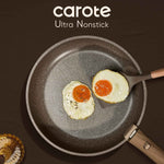 CAROTE 17-Piece Non-Stick Cookware Set, Induction Kitchen Pots and Pans, Oven and Dishwasher Safe, Brown