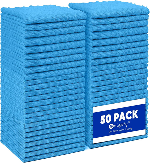 Orighty Microfiber Cleaning Cloth, 24 Pack Highly Absorbent Cleaning Rags, Household Cleaning Supplies, Reusable Microfiber Towels Lint Free Cloths for House, Kitchen, Car Care, 12x11 inch