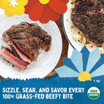 Verde Farms, Beef Sirloin Steaks, Organic, Grass-Fed | 0.75 lbs |Pack of 2